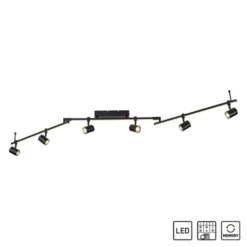 LED Deckenlampe 6 flammig mit LED Board schwarz drehbar Memoryfunktion