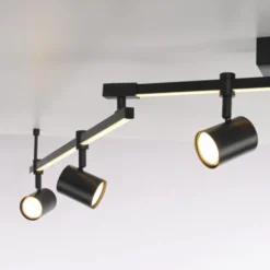 LED Deckenlampe 6 flammig mit LED Board schwarz drehbar Memoryfunktion