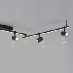 LED Deckenlampe 6 flammig mit LED Board schwarz drehbar Memoryfunktion