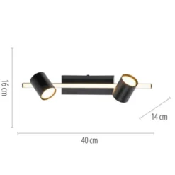 LED Deckenlampe 2 flammig mit LED Board schwarz drehbar Memoryfunktion