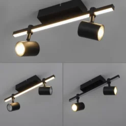 LED Deckenlampe 2 flammig mit LED Board schwarz drehbar Memoryfunktion