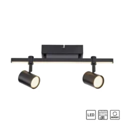 LED Deckenlampe 2 flammig mit LED Board schwarz drehbar Memoryfunktion