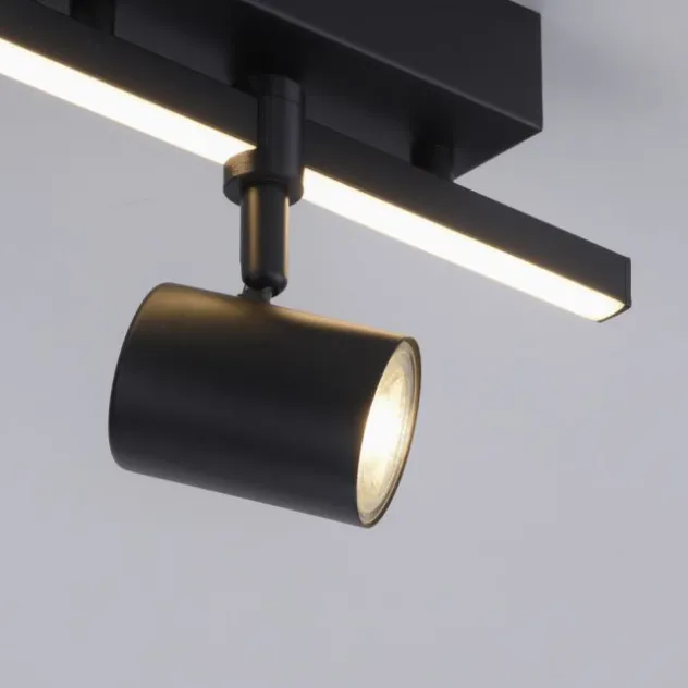 LED Deckenlampe 1 flammig mit LED Board schwarz drehbar Memoryfunktion