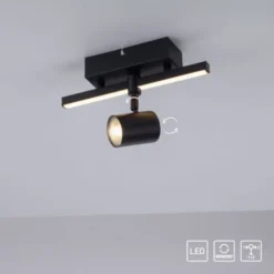 LED Deckenlampe 1 flammig mit LED Board schwarz drehbar Memoryfunktion