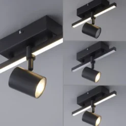 LED Deckenlampe 1 flammig mit LED Board schwarz drehbar Memoryfunktion