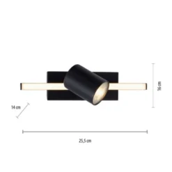 LED Deckenlampe 1 flammig mit LED Board schwarz drehbar Memoryfunktion