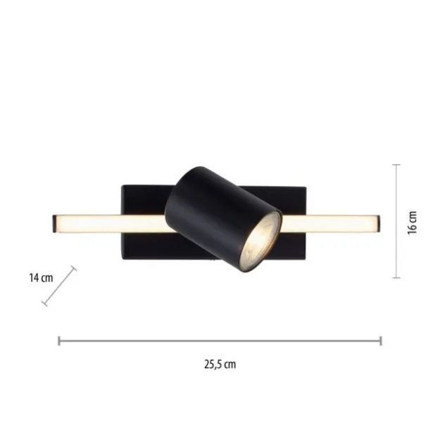 LED Deckenlampe 1 flammig mit LED Board schwarz drehbar Memoryfunktion