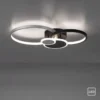 LED Deckenlampe schwarz aluminium 4 Ringe warmweiß energiesparend