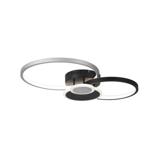 LED Deckenlampe schwarz aluminium 4 Ringe warmweiß energiesparend