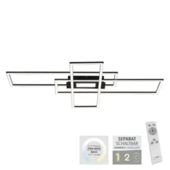 LED Deckenlampe schwarz 99x29cm rechteckig dimmbar Downlight+Sidelight