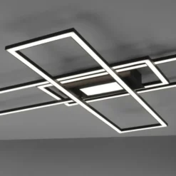 LED Deckenlampe schwarz 99x29cm rechteckig dimmbar Downlight+Sidelight