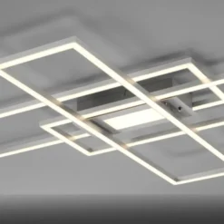 LED Deckenlampe silberfarbig 99x29cm rechteckig dimmbar Downlight+Sidelight