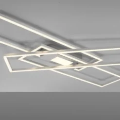 LED Deckenlampe silberfarbig 99x29cm rechteckig dimmbar Downlight+Sidelight