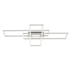 LED Deckenlampe silberfarbig 99x29cm rechteckig dimmbar Downlight+Sidelight