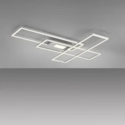 LED Deckenlampe silberfarbig 99x29cm rechteckig dimmbar Downlight+Sidelight