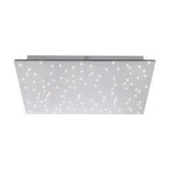 LED Deckenlampe, stahlfarben, quadratisch, Sternenhimmel-Optik, 45x45cm