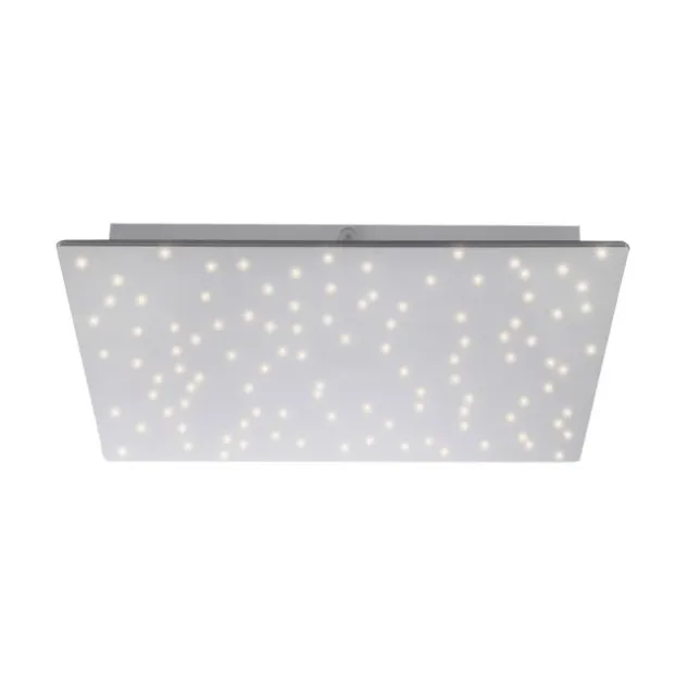 LED Deckenlampe, stahlfarben, quadratisch, Sternenhimmel-Optik, 45x45cm