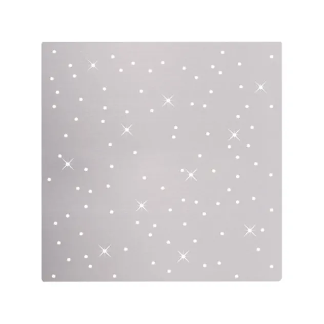 LED Deckenlampe, stahlfarben, quadratisch, Sternenhimmel-Optik, 45x45cm