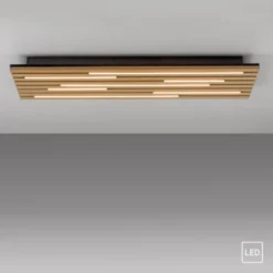 LED Deckenleuchte AKUSTIK, Holz-natur, Panel, rechteckig