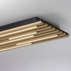 LED Deckenleuchte AKUSTIK, Holz-natur, Panel, rechteckig