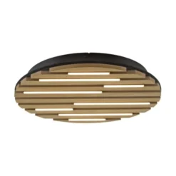 LED Deckenleuchte AKUSTIK, Holz-natur, rund