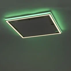 LED-Deckenleuchte, alufarben, Fernbedienung, RGB, CCT, Memory