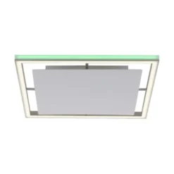 LED-Deckenleuchte, alufarben, Fernbedienung, RGB, CCT, Memory