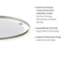 LED Deckenleuchte aluminium rund Ø60cm dimmbar Switchmo warmweiß