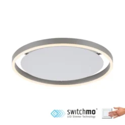 LED Deckenleuchte aluminium rund Ø40cm dimmbar Switchmo warmweiß