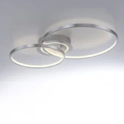 LED Deckenleuchte aluminium drehbar rund Lichtring getrennt schaltbar