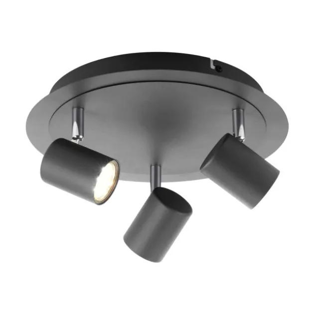 LED Deckenleuchte, anthrazit, 3 Flammig, schwenkbare Leuchtköpfe