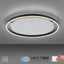 LED Deckenleuchte anthrazit rund Ø60cm dimmbar Switchmo warmweiß