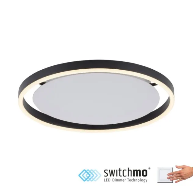 LED Deckenleuchte anthrazit rund Ø40cm dimmbar Switchmo warmweiß