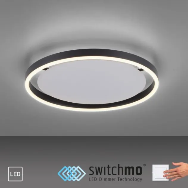 LED Deckenleuchte anthrazit rund Ø40cm dimmbar Switchmo warmweiß