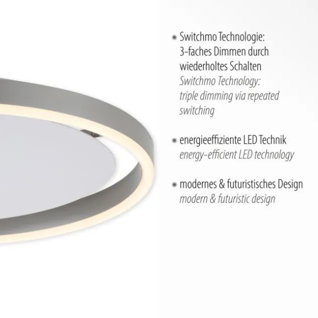LED Deckenleuchte anthrazit rund Ø40cm dimmbar Switchmo warmweiß