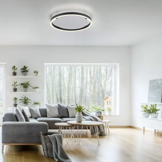 LED Deckenleuchte anthrazit rund Ø40cm dimmbar Switchmo warmweiß