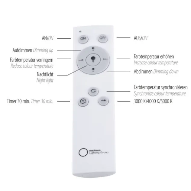 LED-Deckenleuchte, anthrazit-grau, dimmbar, CCT-Farbmanagement, Memory Funktion