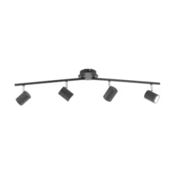 LED Deckenleuchte, anthrazit, 4 Flammig, drehbare Leuchtspots