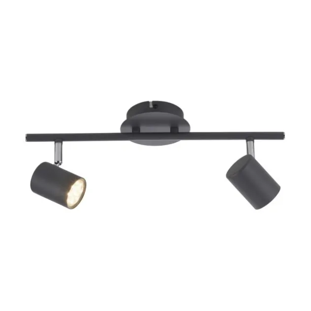 LED Deckenleuchte, anthrazit, 2 Flammig, schwenkbare Leuchtspots