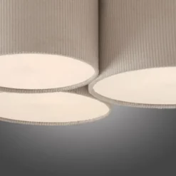 LED Deckenleuchte beige Cord Lampenschirm Schlafzimmer