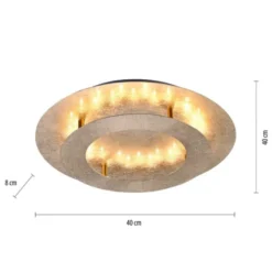 LED-Deckenleuchte, Blattgoldoptik,Ø40cm, rund, warmweißes Licht
