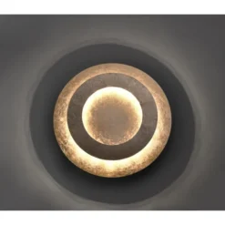 LED-Deckenleuchte, Blattgoldoptik,Ø40cm, rund, warmweißes Licht
