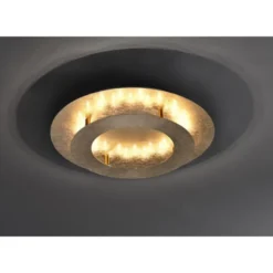 LED-Deckenleuchte, Blattgoldoptik,Ø40cm, rund, warmweißes Licht