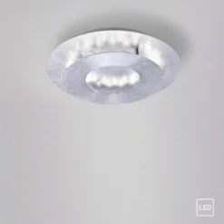 LED-Deckenleuchte, Blattsilberoptik, drehbaren Leuchtenring, Ø 34cm