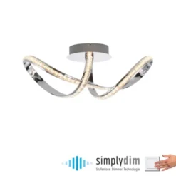 LED Deckenleuchte chrom dimmbar Memoryfunktion modern