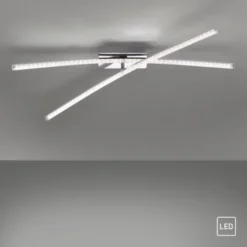LED Deckenleuchte, chromfarben, ein fester, ein drehbarer Leuchtarm, modern