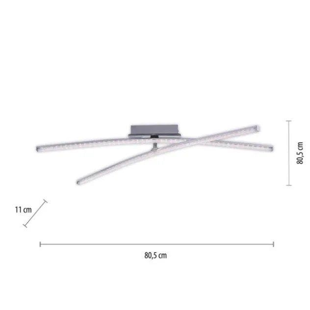 LED Deckenleuchte, chromfarben, ein fester, ein drehbarer Leuchtarm, modern