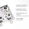 LED-Deckenleuchte, Chrom, 4-flg, schwenkbar, modern, warmweiß