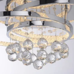 LED Deckenleuchte Chrom Kristallanhänger dimmbar per Tronicdimmer