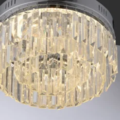 LED Deckenleuchte chrom Kristallanhänger dimmbar Memoryfunktion